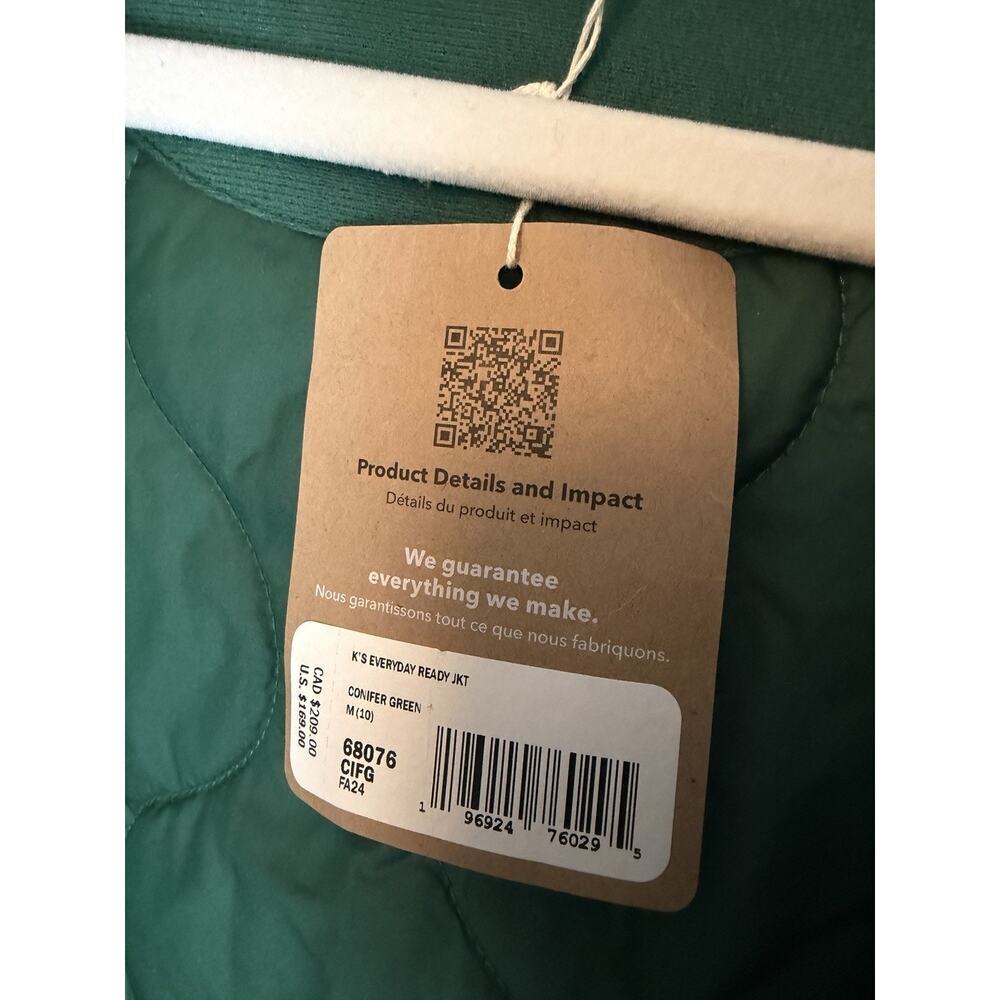 Patagonia Everyday Ready Hooded Jacket Conifer Green Waterproof Kids 10 NWT $169 - Picture 12 of 16